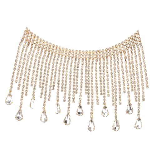 Homoyoyo Strass Quasten Kette Weiß Gold Metall Rhinestone Fransenbesatz zum Aufnähen und Basteln DIY Kleidung Schmuck Accessoire für Damen Shirt Kleid Party Homoyoyo Strass Quasten Kette Weiß Gold Metall Rhinestone Fransenbesatz zum Aufnähen und Basteln DIY Kleidung Schmuck Accessoire für Damen Shirt Kleid Party von Homoyoyo
