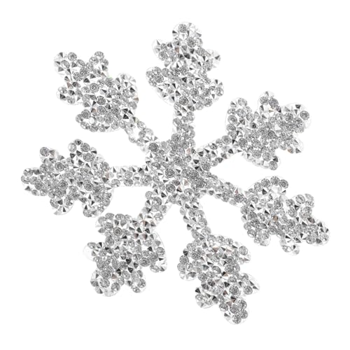 Homoyoyo Strasssteine Aufbügeln Schneeflocken Flicken Silber Glitzer Applikation für Jeans Kleidung DIY Hut Patch Weihnachts Deko Langlebig von Homoyoyo