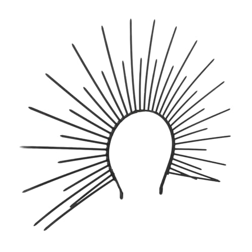 Homoyoyo Sunburst Spike Stirnband für Frauen Göttinnen Kopfschmuck mit Spitzen Details Schwarzes Haaraccessoire für Halloween Cosplay Karneval Rave und Party Homoyoyo Sunburst Spike Stirnband für Frauen Göttinnen Kopfschmuck mit Spitzen Details Schwarzes Haaraccessoire für Halloween Cosplay Karneval Rave und Party von Homoyoyo