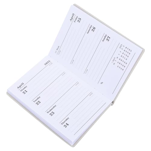 Homoyoyo Tagesplaner Notizbuch PU Leder Mini Notizblock Tragbar Tagesagenda Organizer für Büro und Reisen Praktischer Terminplaner mit Elegantem Dunkelgrünem Streifen Design von Homoyoyo