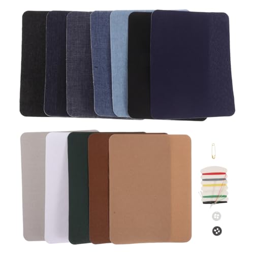 Homoyoyo Teiliges Aufbügelbare Stoffflicken aus Buntem Kunst Denim Rechteckige Selbstklebende Reparatur und Dekorationspatches für Knie Ellbogen Jeans Pullover Vielseitig Zuschneidbar Homoyoyo Teiliges Aufbügelbare Stoffflicken aus Buntem Kunst Denim Rechteckige Selbstklebende Reparatur und Dekorationspatches für Knie Ellbogen Jeans Pullover Vielseitig Zuschneidbar von Homoyoyo