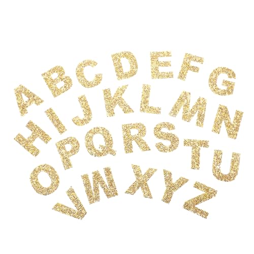 Homoyoyo Teiliges Bügelbare Applikationen mit Strassstein Goldfarbene Bestickte Alphabet Patches zum Aufnähen DIY Stickerei Flicken für Kleidung Taschen Hüte und Jeans Reparatur und Homoyoyo Teiliges Bügelbare Applikationen mit Strassstein Goldfarbene Bestickte Alphabet Patches zum Aufnähen DIY Stickerei Flicken für Kleidung Taschen Hüte und Jeans Reparatur und von Homoyoyo