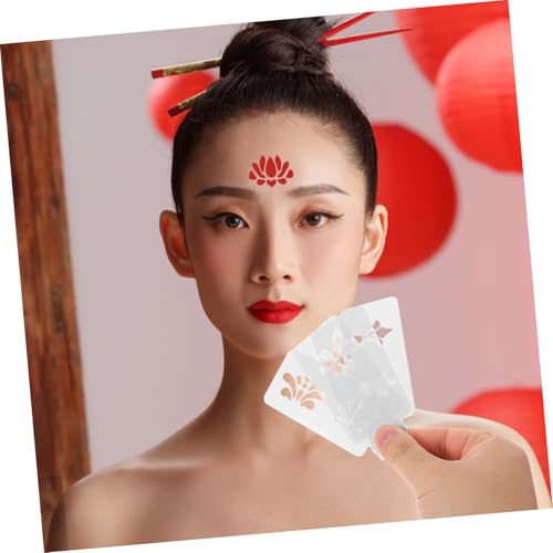 Homoyoyo Teiliges Chinesische Gesichtsbemalung Schablonen mit Blumenmuster Wiederverwendbare Leicht zu Reinigende Stirn Stempel für Traditionelle Kinderkostüme Bühne und Halloween Make Up von Homoyoyo