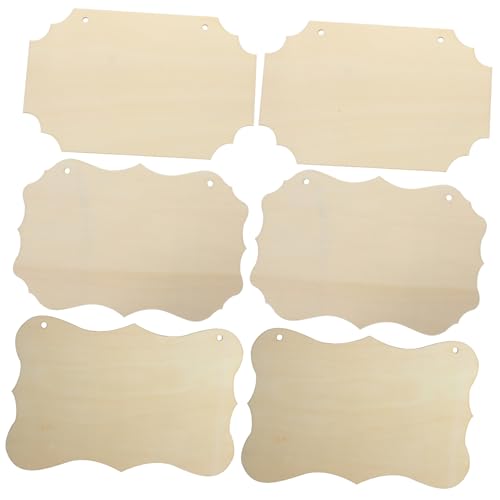 Homoyoyo Teiliges DIY Holzschilder aus Blankem Holz mit Hanfseil Unbehandelte Holzplaketten zum Bemalen Beschriften und Dekorieren von Türen Wänden für Basteln und Wohnaccessoires von Homoyoyo