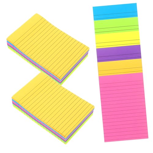 Homoyoyo Teiliges Fluoreszierende Haftnotizen Abreißbare Selbstklebende Memo Pads Bunte Notizzettel für Büro Schule und Kreative To Do Listen Tragbare und Rückstandsfreie Notizblöcke von Homoyoyo