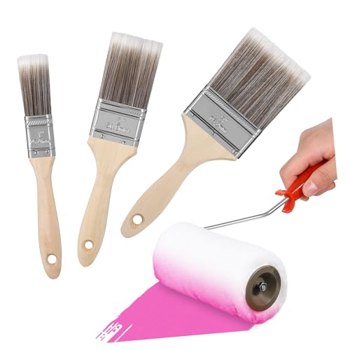 Homoyoyo Teiliges Pinselset mit Holzgriff und Roller Pinsel für Lacke und Farben und Wandfarbe Gleichmäßige Farbverteilung Leicht zu Reinigen und Wiederverwendbar Homoyoyo Teiliges Pinselset mit Holzgriff und Roller Pinsel für Lacke und Farben und Wandfarbe Gleichmäßige Farbverteilung Leicht zu Reinigen und Wiederverwendbar von Homoyoyo
