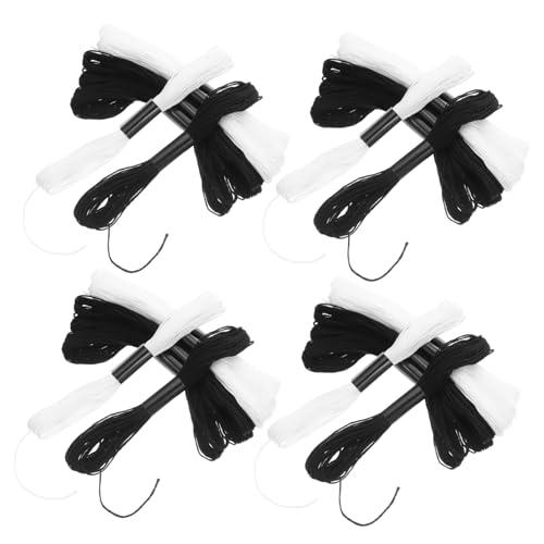 Homoyoyo Teiliges Schwarz Weiße Stickgarne aus Glatte Textur Vielseitig für Kreuzstich Armbandfaden Haarwickel und Heimdeko Einfach zu Verwenden für DIY Bastelprojekte Homoyoyo Teiliges Schwarz Weiße Stickgarne aus Glatte Textur Vielseitig für Kreuzstich Armbandfaden Haarwickel und Heimdeko Einfach zu Verwenden für DIY Bastelprojekte von Homoyoyo