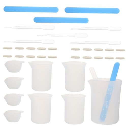 Homoyoyo Teiliges Silikon Epoxidharz Messbecher Set mit Rührstäbchen für DIY Schmuckherstellung Präzise Harz Dosierung und Pigmentmischung Langlebig und Leicht zu Reinigen für Resin Homoyoyo Teiliges Silikon Epoxidharz Messbecher Set mit Rührstäbchen für DIY Schmuckherstellung Präzise Harz Dosierung und Pigmentmischung Langlebig und Leicht zu Reinigen für Resin von Homoyoyo