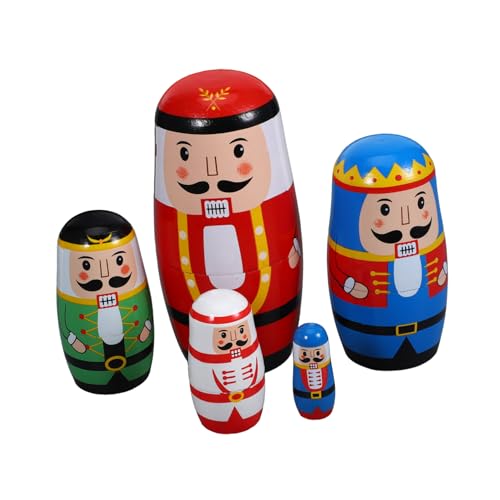 Homoyoyo Teiliges Weihnachts Matruschka aus Natürlichem Holz Stapelbare Nutcracker Nesting Dolls Dekorative Russische Holzfiguren Festliche Pastellfarben als Desktop Dekoration und Homoyoyo Teiliges Weihnachts Matruschka aus Natürlichem Holz Stapelbare Nutcracker Nesting Dolls Dekorative Russische Holzfiguren Festliche Pastellfarben als Desktop Dekoration und von Homoyoyo