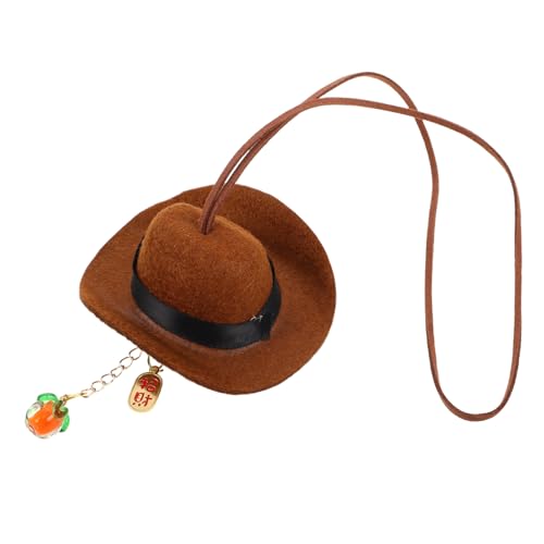 Homoyoyo Tibetan Cowboy Hat Auto Anhänger Charm Handgefertigtes Deko Element für Rückspiegel Kulturelles Feng Shui Ornament Langlebige Auto Innenausstattung Einzigartiges für Autofans von Homoyoyo