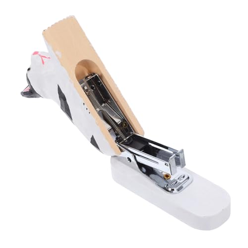 Homoyoyo Tierhefter aus Holz Tischhefter Tierhandwerk Holzformen Mini -Hefter Mini Hefter wiederverwendbarer Papierhefter Hefter für Schreibtisch Hefter Handtacker Metall Weiß von Homoyoyo