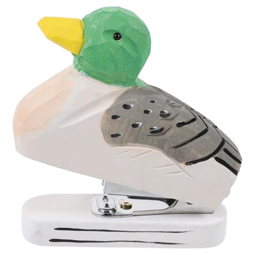 Homoyoyo Tierischer Holzhefter Wiederverwendbarer Heftgerät im Enten Design Dekorativ für Büro und Zuhause Kreatives aus Holz für und Bastelprojekte von Homoyoyo