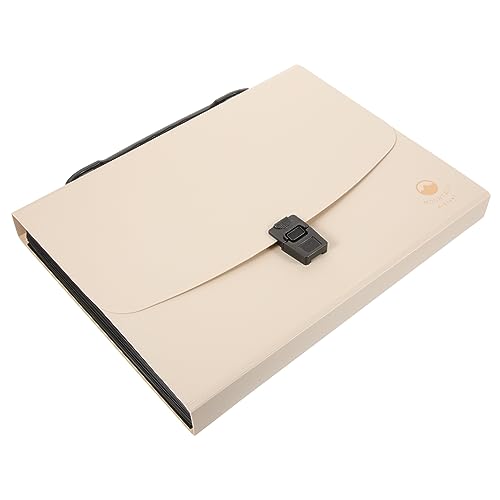 Homoyoyo Tragbare Orgel tasche ordner dokumentenmappe aktenmappen Veranstalter bürobedarf folders Büroorganisation Schulmappen erweiterbar Aktenboxen für zu Hause Dateiorganisator Beige von Homoyoyo