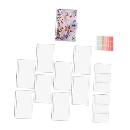 Homoyoyo Tragbarer Money Organizer Ringbuch mit PVC Zipper Tasche Bunte Fächer Kartenfach Doppeltasche Etiketten Budgetplaner für Haushalt Sparbuch und Belegablage von Homoyoyo