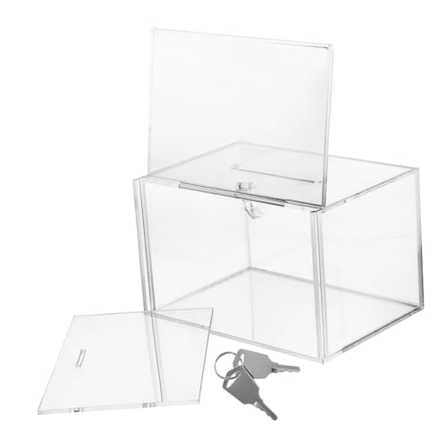 Homoyoyo Transparente Acryl Wahlurne mit Schloss Verschleißfest Sichere Spenden und Vorschlagsbox für Büro Schule Fundraising Faire und Geldsammlung von Homoyoyo