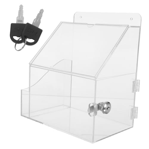 Homoyoyo Transparente Acrylspendenbox mit Schloss und Schildhalter Kompakte Vorschlags und Wahlurne für Büro und Charity Vielseitig für Feedback Fundraising und Abstimmungen Langlebig und von Homoyoyo