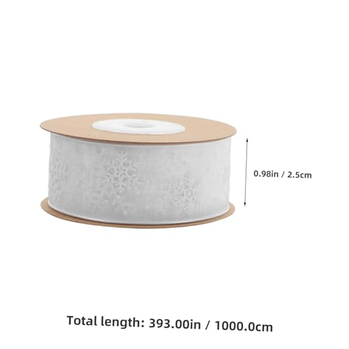 Homoyoyo Transparente Schneeflocken Dekoband Breit Weiches Formstabiles Geschenkband für Winter und Feiertagsdekoration Vielseitig für DIY Haaraccessoires und Festliche Verpackungen von Homoyoyo