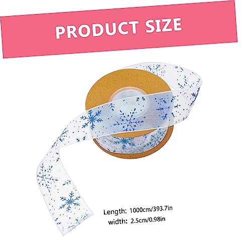 Homoyoyo Transparente Schneeflocken Satinband Silbernes Weihnachtsgeschenkband mit Schneeflockenmuster Vielseitiges DIY Schleifenband für Geschenkverpackung Blumen und Basteldekoration von Homoyoyo