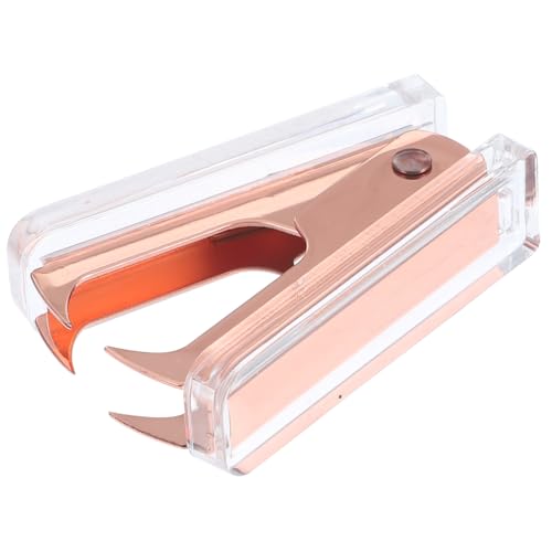 Homoyoyo Transparenter Acryl Heftklammerentferner Roségold mit Marmoroptik Robuster Abs Körper Schonendes Entfernen von Heftklammern für Büro Schule und Zuhause Schreibtischzubehör von Homoyoyo