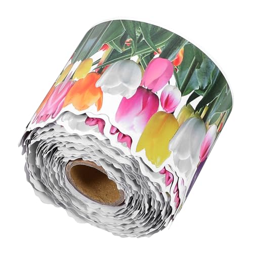 Homoyoyo Tulpenmuster Border Papierrolle Dekorative Schwarze Tafelbegrenzung Abnehmbare Blumenbordüre für Klassenraum Büro Fenster und Partydekoration Homoyoyo Tulpenmuster Border Papierrolle Dekorative Schwarze Tafelbegrenzung Abnehmbare Blumenbordüre für Klassenraum Büro Fenster und Partydekoration von Homoyoyo