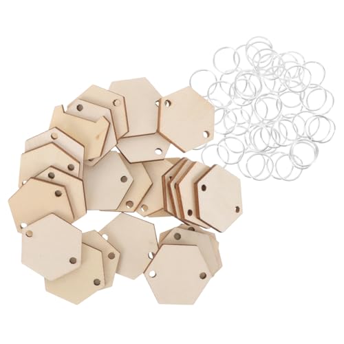 Homoyoyo Unlackierte Sechseckige Holzanhänger mit Ringen für Dekorative Schlüsselanhänger DIY Handwerksprojekte Robuste Holzdekoration Homoyoyo Unlackierte Sechseckige Holzanhänger mit Ringen für Dekorative Schlüsselanhänger DIY Handwerksprojekte Robuste Holzdekoration von Homoyoyo