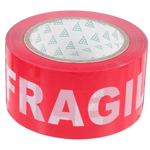 Homoyoyo Versandwarnband Breit Lang Abziehbares Rot weißes Klebeband mit Vorsicht Zerbrechlich aufdruck Stark Haftend Flexibel für Kartons Pakete Empfindliche Fracht Einfache Anwendung von Homoyoyo