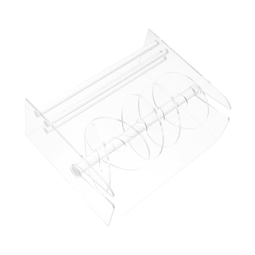 Homoyoyo Verstellbarer Acryl-labelspender Fächer Transparenter Aufsteller für Büroetiketten Versandetikettenhalter Platzsparender Organizer für Aufkleberrollen Einfache Installation und von Homoyoyo