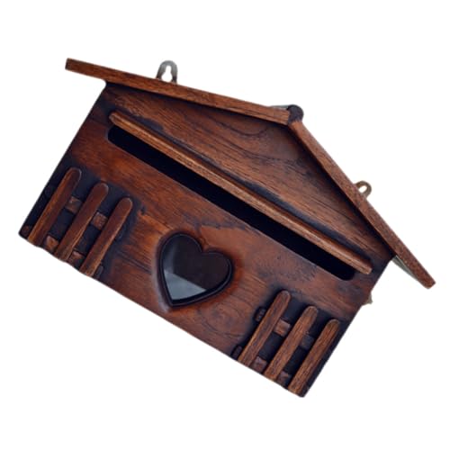 Homoyoyo Vintage Holzbriefkasten Wandmontage Regenfest Kreative Postbox für Villa mit Großzügigem Fassungsvermögen und Robuster Verarbeitung als Kummerkasten und Vorschlagsbox für Zuhause von Homoyoyo