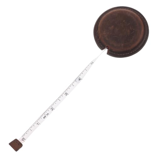 Homoyoyo Vintage Maßband Schlüsselanhänger aus Echtem Rindsleder Flexibles Sicheres Nähmaßband für Körpermessung Tragbares Mini Rollmaßband für Handarbeit und Haushalt von Homoyoyo