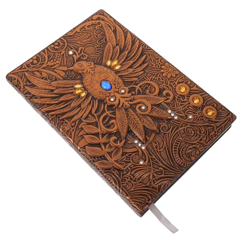 Homoyoyo Vintage Notizbuch mit Geprägtem PU Ledercover Reise Tagebuch Retro Scrapbook Notizblock Langlebiges Kompaktes Journal für Skizzen Notizen und Kreatives Schreiben Rotkupferfarben von Homoyoyo
