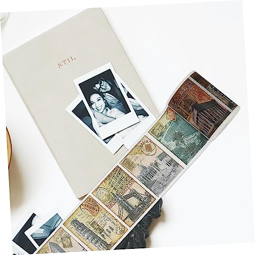 Homoyoyo Vintage Postage Stamp Washi Tape DIY Handgerissenes Dekoratives Klebeband für Scrapbooking Journaling Geschenkverpackung und Kreative Bastelprojekte Leicht Abreißbar Vielseitig von Homoyoyo