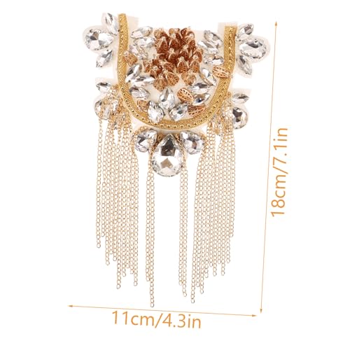 Homoyoyo Vintage Schulter epaulette mit Quasten und U förmiger Diamantkette Metall Fransen Schulter Schmuck für Kostüme Cosplay Halloween Schuluniformen Homoyoyo Vintage Schulter epaulette mit Quasten und U förmiger Diamantkette Metall Fransen Schulter Schmuck für Kostüme Cosplay Halloween Schuluniformen von Homoyoyo