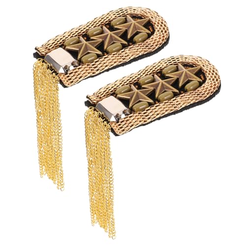 Homoyoyo Vintage Schulter epauletten mit Metallfransen Unisex Broschen Schmuckaccessoire für Kleidung für Hochzeiten Fotoshootings Aufführungen und Cosplay Homoyoyo Vintage Schulter epauletten mit Metallfransen Unisex Broschen Schmuckaccessoire für Kleidung für Hochzeiten Fotoshootings Aufführungen und Cosplay von Homoyoyo