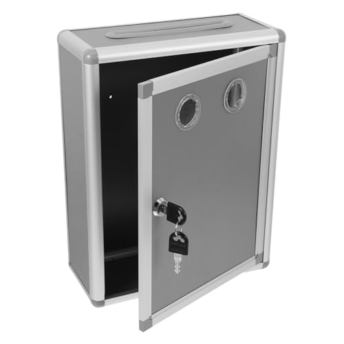 Homoyoyo Vorschlagsbox aus Aluminiumlegierung mit Sicherheitsschloss Wandhängend Abschließbar Wetterfest Geeignet für Briefe Zeitungen und Meinungsbriefe Platzsparend für Büro und von Homoyoyo