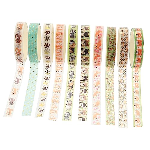 Homoyoyo Washi Tape 10 Rollen Niedliche Haustier Deko Tapes für Scrapbooking Selbstklebende Geschenkband Transparentes Klebeband zum Basteln Selbstgemacht Journaling Bastelzubehör von Homoyoyo