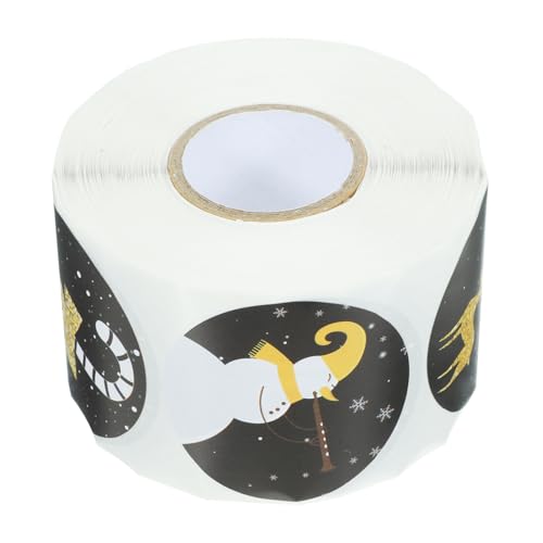 Homoyoyo Weihnachtliche Geschenkaufkleber Handgemachte Siegelsticker Rund für Geschenkboxen Umschläge Selbstklebend Dekorativ mit Beschreibbarer Oberfläche für Weihnachtsfeier und DIY von Homoyoyo