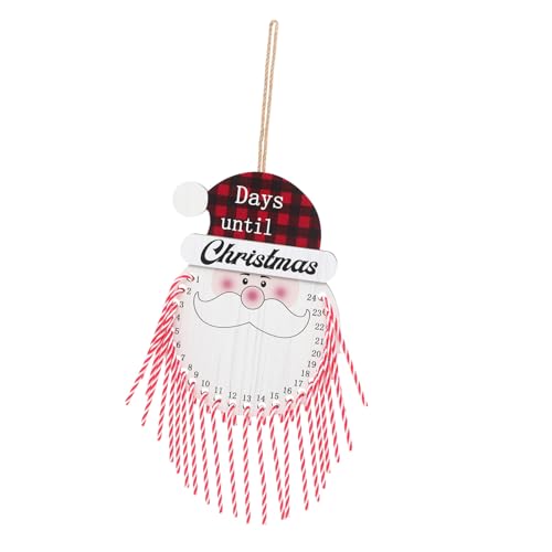 Homoyoyo Weihnachtlicher Hölzerner Adventskalender zum Aufhängen Dekorativer Countdown für Xmas Party Langlebige Holz Deko Festlicher Türschmuck als Party Favor von Homoyoyo