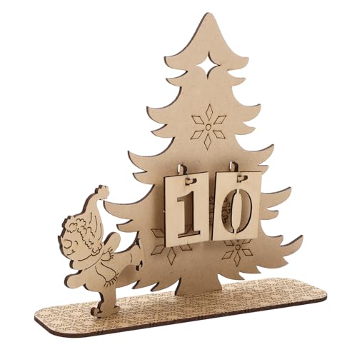 Homoyoyo Weihnachtlicher Holz Adventskalender zum Selbergestalten Verstellbar für Festlichen Countdown Dekoratives Tisch und Fensteraccessoire für Familie und Freunde Warme von Homoyoyo