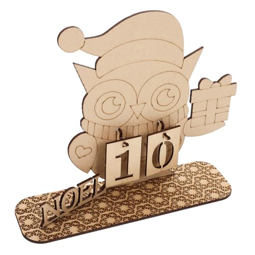 Homoyoyo Weihnachtlicher Holz Countdown Kalender Verstellbar Langlebig Dekoratives Xmas Ornament für Tisch Regal und Schreibtisch Stabile Konstruktion Festliche Weihnachtsdekoration von Homoyoyo