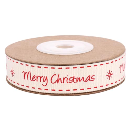 Homoyoyo Weihnachtliches Baumwollband Bedrucktes Geschenkband für Geschenkverpackung Diy Dekoband für Kleidung Weiche und Langlebige Weihnachtsrolle Vielseitiges Mas Dekoband von Homoyoyo