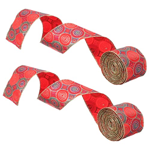 Homoyoyo Weihnachtliches Geschenkband Breites Buntes Karomuster mit Drahtkante Strapazierfähiges Stoffband für DIY Schleifen Weihnachtsbaum Deko Geschenkverpackung und Bastelarbeiten von Homoyoyo