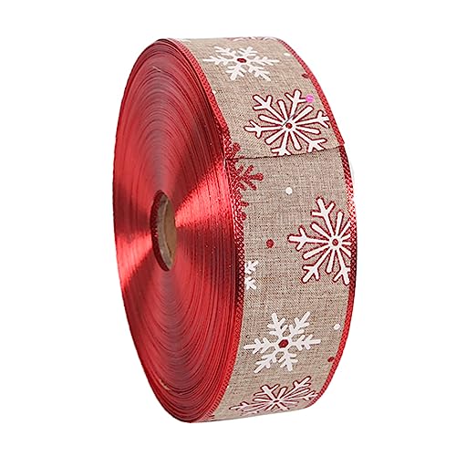 Homoyoyo Weihnachtliches Geschenkband Rotgesäumt Schneeflocken Imitation Hanfband Vielseitig Für Weihnachtsbaum Dekoration Handgemacht Festliche Tischdeko Und Bastelarbeiten Homoyoyo Weihnachtliches Geschenkband Rotgesäumt Schneeflocken Imitation Hanfband Vielseitig Für Weihnachtsbaum Dekoration Handgemacht Festliche Tischdeko Und Bastelarbeiten von Homoyoyo
