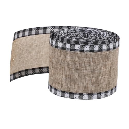Homoyoyo Weihnachts Dekorationsband mit Draht Breit Yards Rot Kariert Hochwertiges Geschenkband für DIY Geschenkverpackung und Festtagsdeko von Homoyoyo