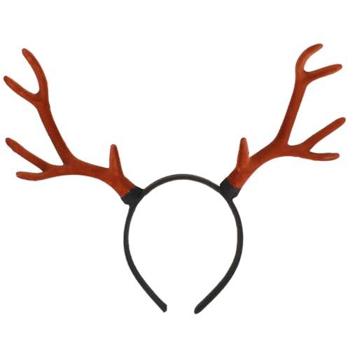 Homoyoyo Weihnachts-Stirnbänder Weihnachts-Hirsch-Leoparden-Haarreifen Rentier-Geweih-Stirnband Geweih-Kopfschmuck Hirschhorn-Kopfschmuck Feiertagskostüm-Kopfbedeckung von Homoyoyo