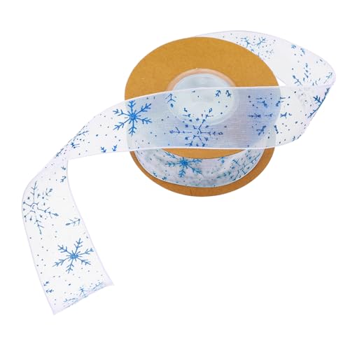 Homoyoyo Weihnachtsband mit Schneeflockenmuster Dekoratives Geschenkband für DIY Verpackungen und Festlichkeiten Strapazierfähigem für Weihnachtsdekoration und Geschenkverpackung von Homoyoyo