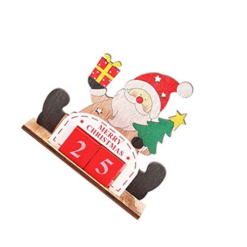 Homoyoyo Weihnachtsdeko Countdown Kalender Aus Holz Für Den Schreibtisch – Santa Design - DIY Würfelkalender Mit Zufälliger Farbgestaltung - Perfekte Tischdekoration Für Büro Und Zuhause von Homoyoyo