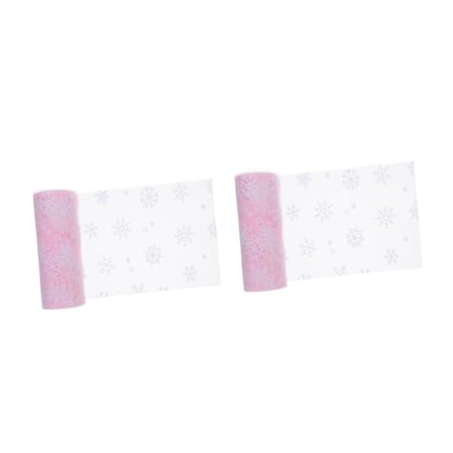 Homoyoyo Weihnachtsdeko Tüll Rolle 10 Yards Mit Schneeflocken-Glitzer - Organza Geschenkband Für Festliche Tischläufer Und Weihnachtsverpackungen – 15 Cm in Rosa von Homoyoyo