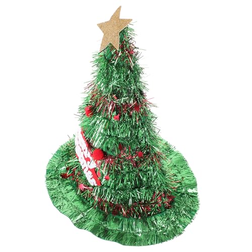 Homoyoyo Weihnachtsmütze mit Weihnachtsbaum Design Plüschige Festtagskopfbedeckung Leicht und Atmungsaktiv für Erwachsene für Weihnachtsfeiern und Festliche Dekoration von Homoyoyo