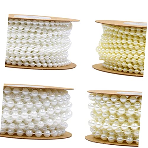 Homoyoyo Weiße Kunststoff perlenkette Rolle Feste Runde Perlen deko Schnur für DIY Armband Schmuck Hochzeit Bastelmaterial von Homoyoyo