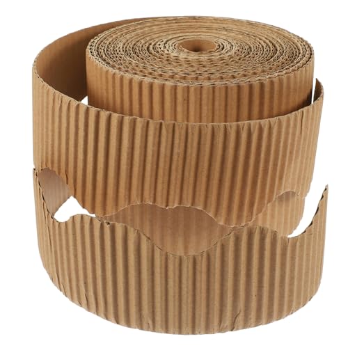 Homoyoyo Wellenförmige Diy Bordürenrolle Kraftpapier Dekorativer Rand für Pinnwände Anpassbar Kreative Wellenkante Vielseitig für Klassenzimmer Büro und Festtagsdekoration Geeignet von Homoyoyo